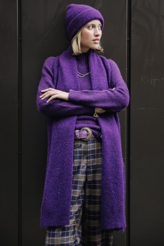 Bonnet en laine Hood Plain - Violet