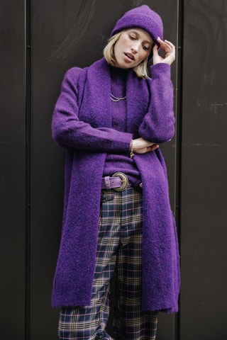 Bonnet en laine Hood Plain - Violet