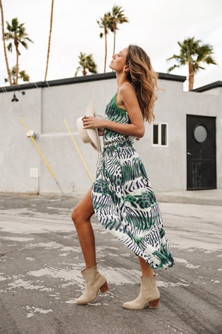 Jupe - Blanc, noir et vert