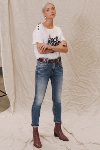 Jean Alexa High Waist Cropped S-SDM - Bleu