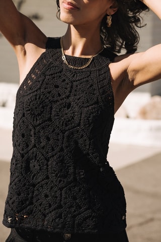 Top en crochet - Noir