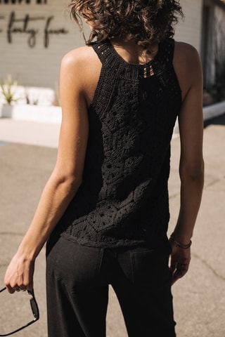 Top en crochet - Noir
