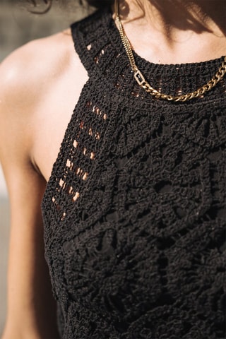 Top en crochet - Noir