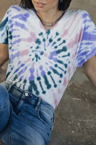 T-shirt tie and dye - Blanc et rose