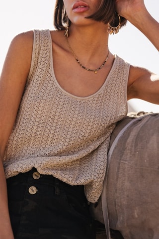 Débardeur Dulcia Pointelle - Beige