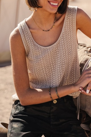 Débardeur Dulcia Pointelle - Beige