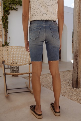 Bermuda en jean taille haute Cameron - Bleu
