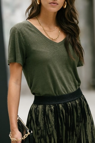 T-shirt en lin Tressia Gemstone - Vert