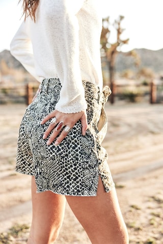 Short Jade Serpento - Blanc, noir et vert