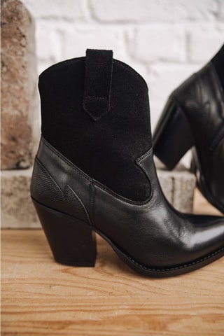 Bottines en cuir Luana Mix - Noir