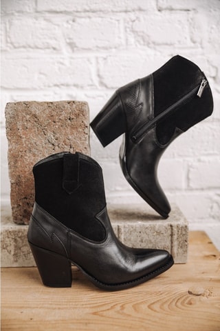 Bottines en cuir Luana Mix - Noir