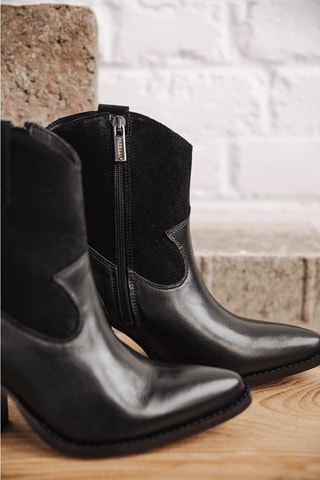 Bottines en cuir Luana Mix - Noir