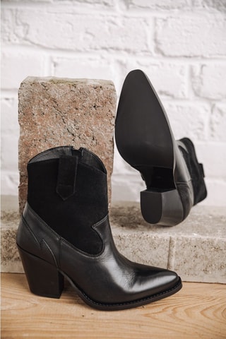 Bottines en cuir Luana Mix - Noir