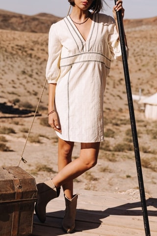 Robe Revana Plain Color - Blanc