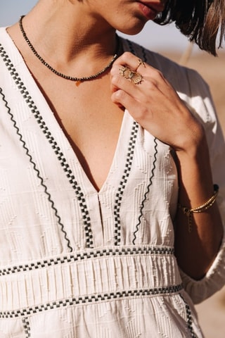 Robe Revana Plain Color - Blanc