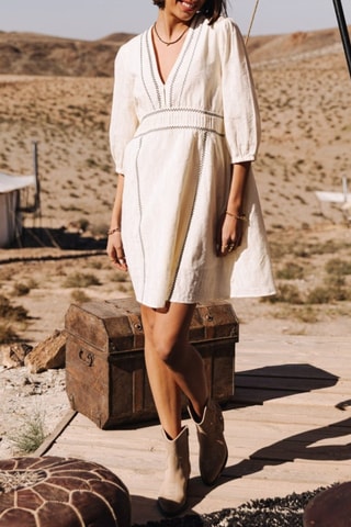 Robe Revana Plain Color - Blanc