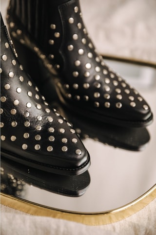 Bottines en cuir Teresa Studs - Noir