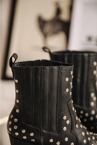 Bottines en cuir Teresa Studs - Noir