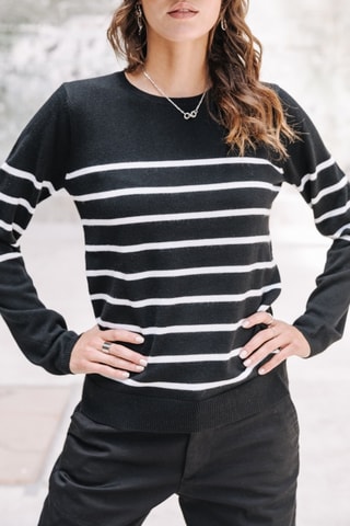 Pull Lea Stripes - Noir