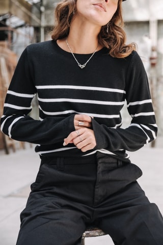 Pull Lea Stripes - Noir