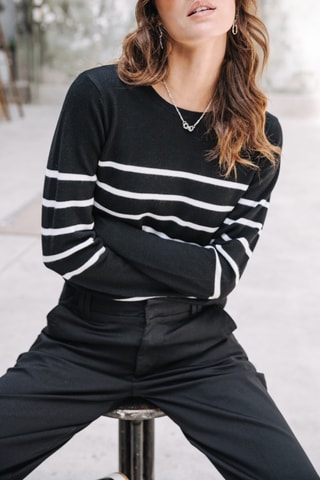 Pull Lea Stripes - Noir