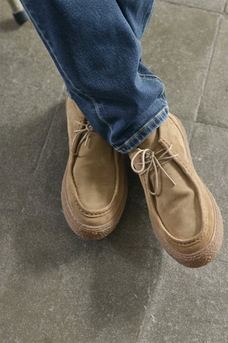 Chaussures bateau en nubuck Keo Suede - Beige