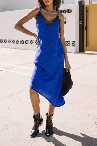 Robe midi - Bleu
