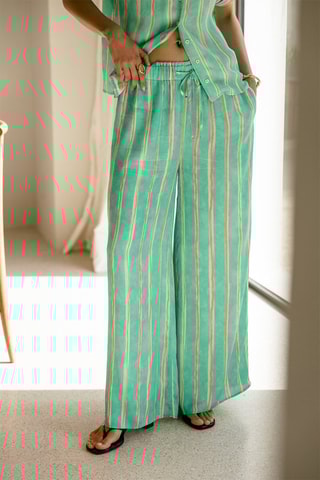 Pantalon palazzo - Vert