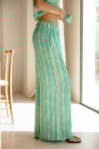 Pantalon palazzo - Vert