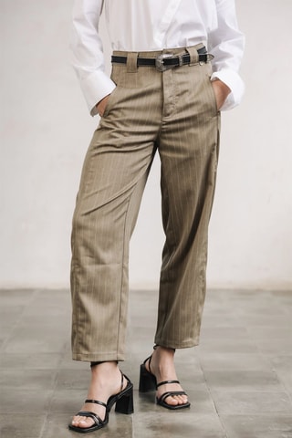 Pantalon taille haute - Beige