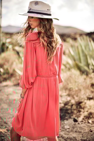 Robe trapèze Rafilda Plain Color - Rose