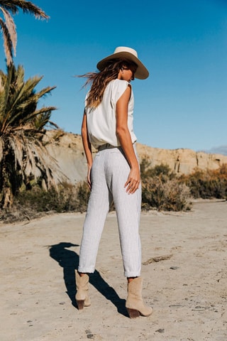 Pantalon dt 7/8 taille haute Samara Varda - Blanc