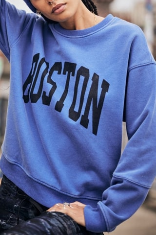 Sweat Solene Print Boston - Bleu