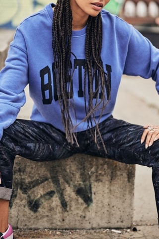 Sweat Solene Print Boston - Bleu