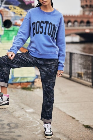 Sweat Solene Print Boston - Bleu