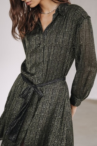 Robe chemise Rawen Écaille - Noir