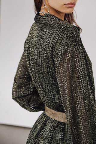 Robe chemise Rawen Écaille - Noir