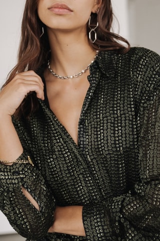 Robe chemise Rawen Écaille - Noir