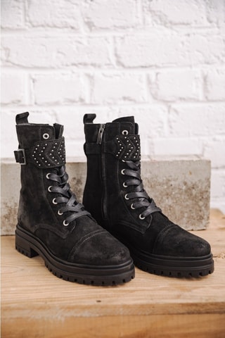 Bottines en croûte de cuir nubuck Tanny Suede - Noir