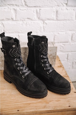 Bottines en croûte de cuir nubuck Tanny Suede - Noir
