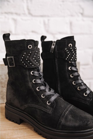 Bottines en croûte de cuir nubuck Tanny Suede - Noir