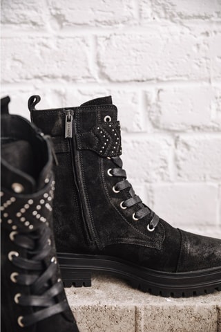 Bottines en croûte de cuir nubuck Tanny Suede - Noir
