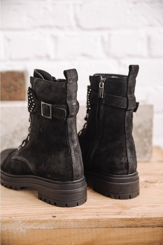 Bottines en croûte de cuir nubuck Tanny Suede - Noir
