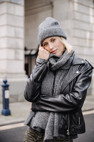 Bonnet en laine Hood Plain - Gris