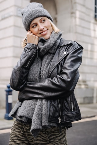 Bonnet en laine Hood Plain - Gris