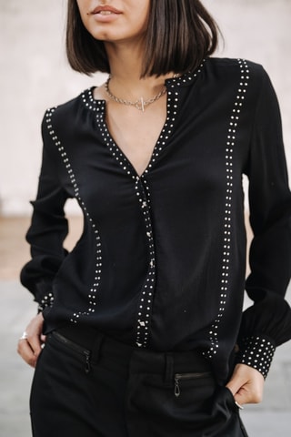 Chemisier Cassia Plain - Noir