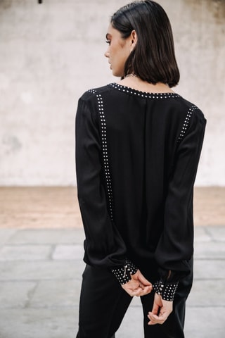 Chemisier Cassia Plain - Noir