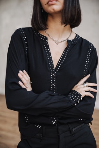 Chemisier Cassia Plain - Noir