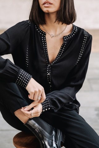 Chemisier Cassia Plain - Noir