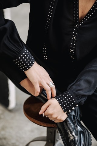 Chemisier Cassia Plain - Noir